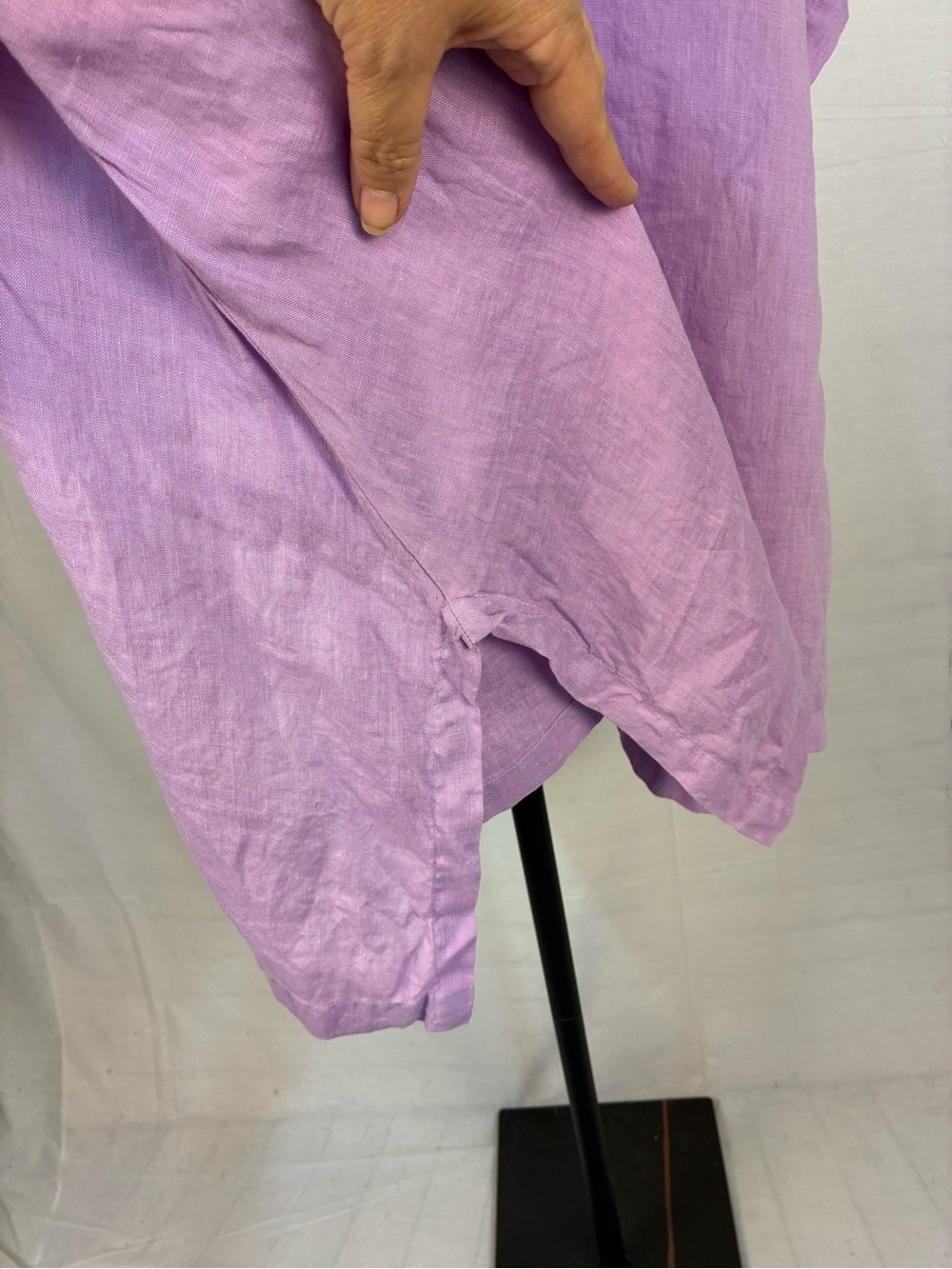 Match Point 100% Linen Lavender Tunic Top XL - Picture 3 of 8